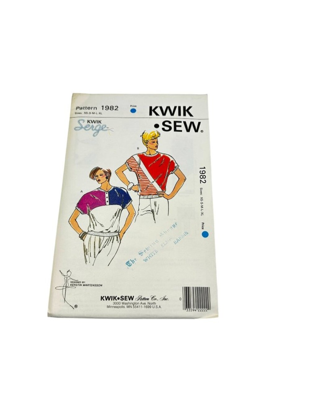 Kwik‎ Sew 1982 Womans Top Block XS S M L XL Sewing Serge Pattern Uncut Sealed